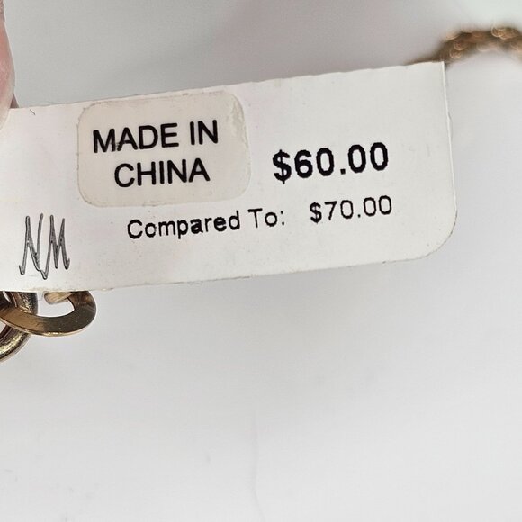 Neiman Marcus Gold-Tone Rope Chain Necklace W/ Blue & Black Tassels 19" - Picture 5 of 10